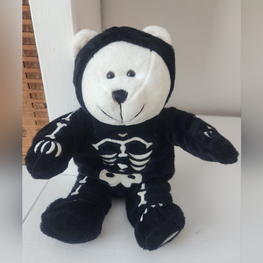 Bearista Bear 2004 35th Edition Skeleton Halloween Plush Glow In The Dark
